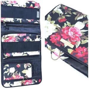 Isabella Scott Hanging Makeup Cosmetic Toiletry Oranizer Travel Fold Up Floral